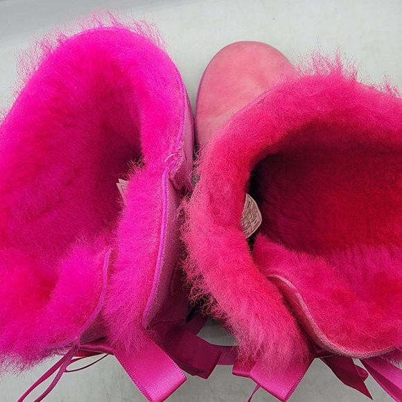 Ugg Bailey Bow II Girls Size 4 Pink Blossom Boots Pull On Casual Walking School - Picture 8 of 14